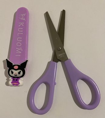 Ножицы детские в пластиковом чехле 14 см "Зайчик Kuromi" 9105К фиолетовые (9105К) фото