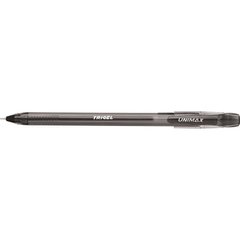 Ручка гелева Trigel UX-130-01, прозора, чорна (36599) фото