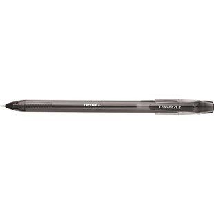 Ручка гелевая Trigel UX-130-01, прозрачная, черная (36599) фото