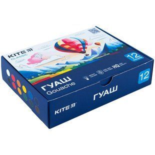 Гуашь для детского творчества 12 цветов по 20мл Kite Classic К-063 (67688) фото