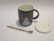 Чашка керамічна Дівчина, 420мл + зол. ложка, кришка, 515 (131016) фото 5