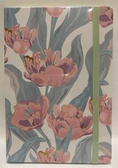 Блокнот на резинке 96 арк, Квіти 8102-А5, з рожевими тюльпанами (97014521) фото