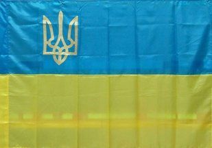 Флаг Украины с тризубом 90х135 (3116025) фото